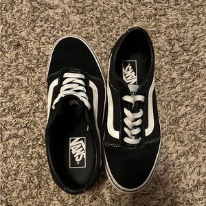 Vans Classic Black and White Lace-Up Shoes